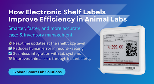 electronic shelf label for animal lab,